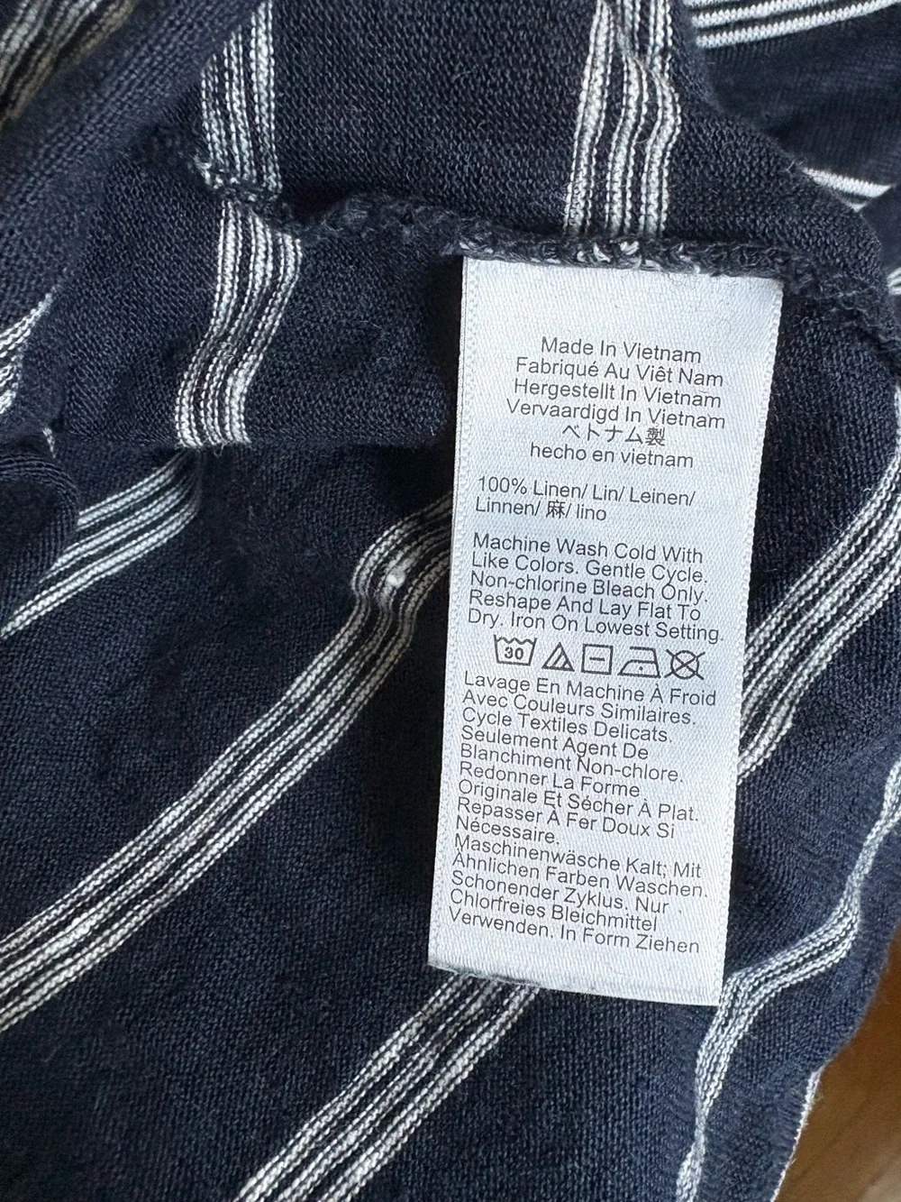 J. Crew Relaxed Linen Navy Striped T-Shirt